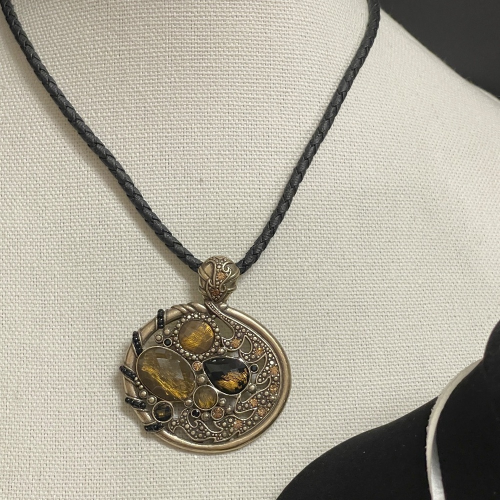 3 Signed Lia Sophia Vintage Pendant Necklaces - Picture 4 of 6
